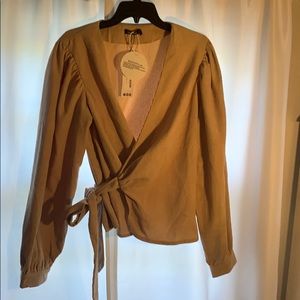 Boohoo corduroy wrap top